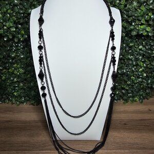 Multi Strand Black Chain necklace